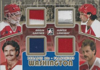 2010-11 In The Game Decades 1980s - Franchise Jerseys Gold #F-19 Pat Riggin / Dale Hunter / Mike Gartner / Rod Langway  Front