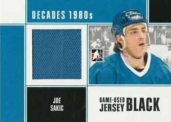 2010-11 In The Game Decades 1980s - Game Used Jerseys Black #M67 Joe Sakic  Front