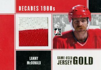 2010-11 In The Game Decades 1980s - Game Used Jerseys Gold #M38 Lanny McDonald  Front