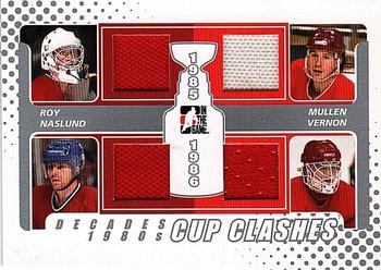 2010-11 In The Game Decades 1980s - Stanley Cup Clashes Jerseys Silver #CC-07 Patrick Roy / Mats Naslund / Joe Mullen / Mike Vernon  Front