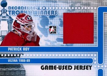 2010-11 In The Game Decades 1980s - Trophy Winners Jerseys Black #TWJ-29 Patrick Roy  Front