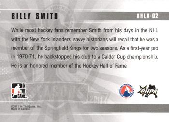 2010-11 In The Game Heroes and Prospects - AHL 75th Anniversary #AHLA-02 Billy Smith  Back