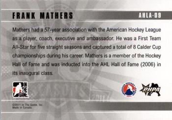 2010-11 In The Game Heroes and Prospects - AHL 75th Anniversary #AHLA-09 Frank Mathers  Back
