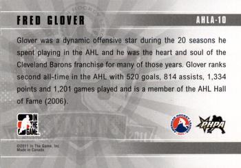 2010-11 In The Game Heroes and Prospects - AHL 75th Anniversary #AHLA-10 Fred Glover  Back