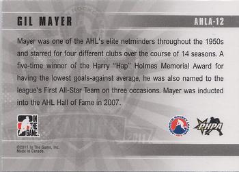 2010-11 In The Game Heroes and Prospects - AHL 75th Anniversary #AHLA-12 Gil Mayer  Back