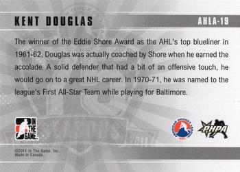 2010-11 In The Game Heroes and Prospects - AHL 75th Anniversary #AHLA-19 Kent Douglas  Back
