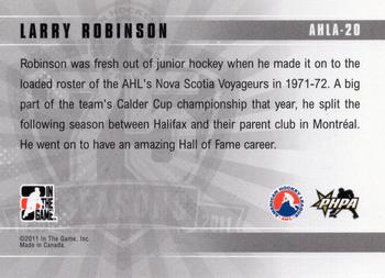 2010-11 In The Game Heroes and Prospects - AHL 75th Anniversary #AHLA-20 Larry Robinson  Back