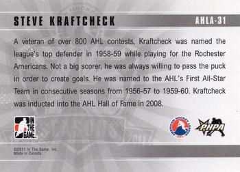2010-11 In The Game Heroes and Prospects - AHL 75th Anniversary #AHLA-31 Steve Kraftcheck  Back