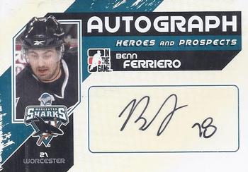 2010-11 In The Game Heroes and Prospects - Autographs #A-BF Benn Ferriero  Front