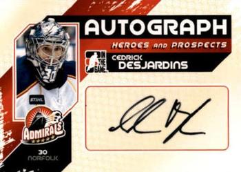 2010-11 In The Game Heroes and Prospects - Autographs #A-CD Cedrick Desjardins  Front
