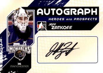2010-11 In The Game Heroes and Prospects - Autographs #A-JZ Jeff Zatkoff  Front