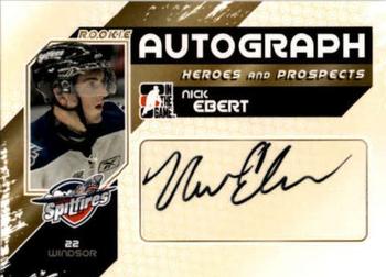 2010-11 In The Game Heroes and Prospects - Autographs #A-NE Nick Ebert  Front