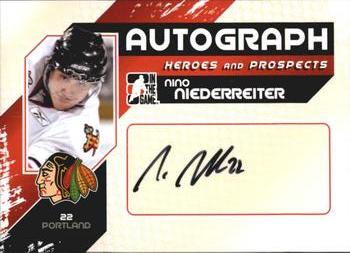 2010-11 In The Game Heroes and Prospects - Autographs #A-NN Nino Niederreiter  Front
