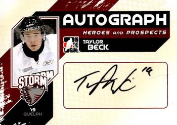 2010-11 In The Game Heroes and Prospects - Autographs #A-TBE Taylor Beck  Front