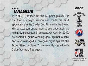 2010-11 In The Game Heroes and Prospects - Calder Cup Champions #CC-06 Kyle Wilson  Back