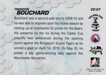 2010-11 In The Game Heroes and Prospects - Calder Cup Champions #CC-07 Francois Bouchard  Back