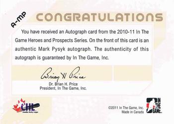 2010-11 In The Game Heroes and Prospects - Game Used Emblems Silver #M31 Michael St. Croix  Back