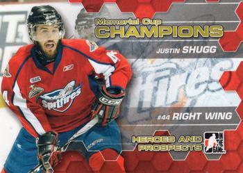 2010-11 In The Game Heroes and Prospects - Memorial Cup Champions #MC-03 Justin Shugg  Front