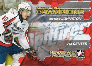 2010-11 In The Game Heroes and Prospects - Memorial Cup Champions #MC-14 Stephen Johnston  Front