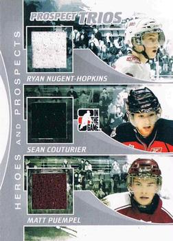 2010-11 In The Game Heroes and Prospects - Prospect Trios Silver #PT2 Ryan Nugent Hopkins / Sean Couturier / Matt Puempel  Front