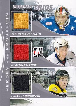 2010-11 In The Game Heroes and Prospects - Prospect Trios Silver #PT4 Jacob Markstrom / Keaton Ellerby / Erik Gudbranson  Front