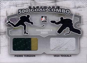 2010-11 In The Game Ultimate Memorabilia - 500 Goal Combos #22 Pierre Turgeon / Vesa Toskala  Front