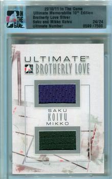 2010-11 In The Game Ultimate Memorabilia - Brotherly Love #6 Saku Koivu / Mikko Koivu  Front