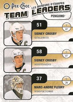 2010-11 O-Pee-Chee - Team Leaders #TL-24 Marc-Andre Fleury / Sidney Crosby / Sidney Crosby  Front