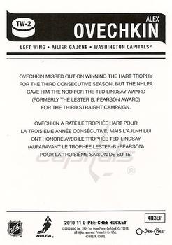 2010-11 O-Pee-Chee - Trophy Winners #TW-2 Alex Ovechkin Back