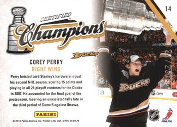 2010-11 Panini Certified - Champions Mirror Red #14 Corey Perry  Back
