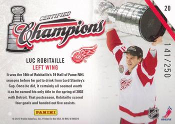 2010-11 Panini Certified - Champions Mirror Red #20 Luc Robitaille  Back