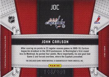 2010-11 Panini Certified - Fabric of the Game #JOC John Carlson  Back