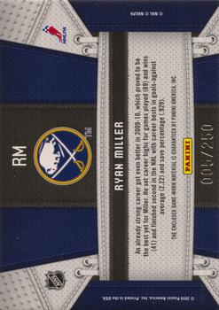 2010-11 Panini Certified - Fabric of the Game #RM Ryan Miller  Back
