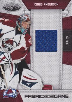 2010-11 Panini Certified - Fabric of the Game #CA Craig Anderson  Front