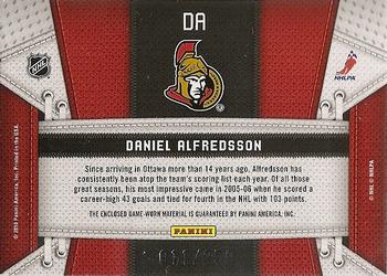 2010-11 Panini Certified - Fabric of the Game #DA Daniel Alfredsson  Back
