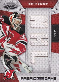 2010-11 Panini Certified - Fabric of the Game NHL Die Cut #MB Martin Brodeur  Front