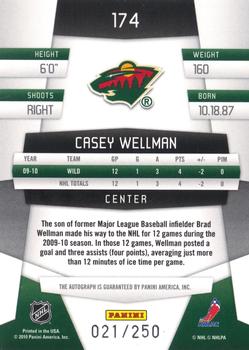2010-11 Panini Certified - Mirror Red #174 Casey Wellman Back