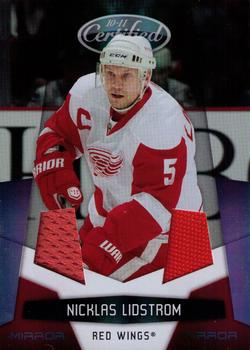 2010-11 Panini Certified - Mirror Red Materials Dual #54 Nicklas Lidstrom  Front