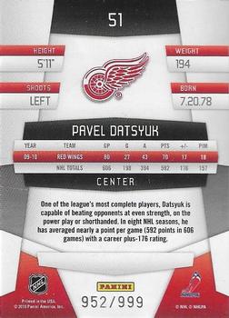 2010-11 Panini Certified - Platinum Red #51 Pavel Datsyuk  Back