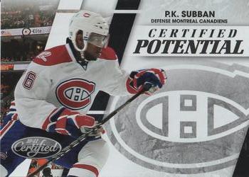2010-11 Panini Certified - Potential #PS P.K. Subban Preview  Front