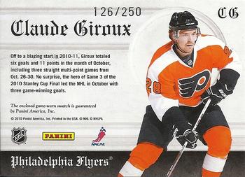 2010-11 Panini Crown Royale - Heirs to the Throne Materials #CG Claude Giroux  Back
