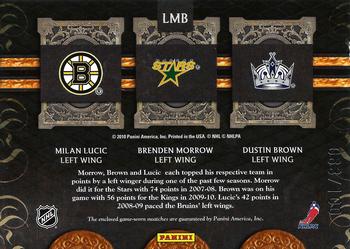 2010-11 Panini Crown Royale - Royal Lineage Materials #LMB Milan Lucic / Brenden Morrow / Dustin Brown  Back
