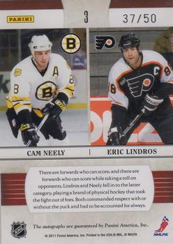 2010-11 Panini Dominion - Pen Pals #3 Cam Neely / Eric Lindros Back