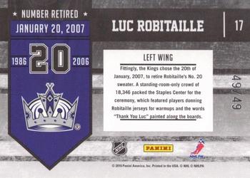 2010-11 Panini Limited - Retired Numbers Silver Spotlight #17 Luc Robitaille  Back