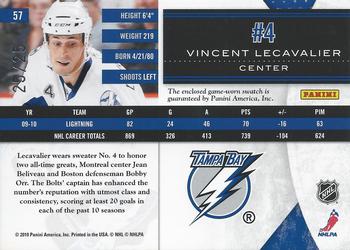 2010-11 Panini Limited - Threads Prime #57 Vincent Lecavalier  Back