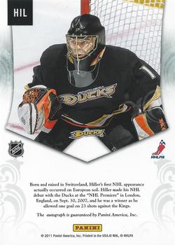 2010-11 Panini Luxury Suite - Private Signings #HIL Jonas Hiller Back
