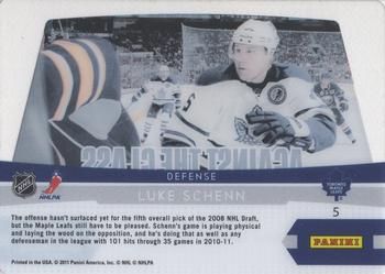 2010-11 Playoff Contenders - Against The Glass #5 Luke Schenn  Back