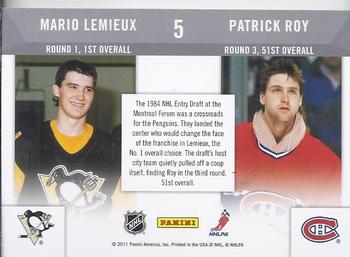 2010-11 Playoff Contenders - Draft Tandems #5 Patrick Roy / Mario Lemieux  Back
