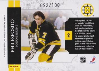 2010-11 Playoff Contenders - Legendary Contenders #2 Phil Esposito  Back