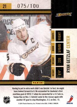 2010-11 Playoff Contenders - Playoff Tickets #21 Ryan Getzlaf  Back